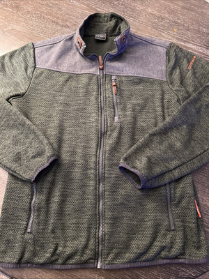 IcePeak Performance Full Zip Jacket Long Sleeve Green Grey Hiking Walking