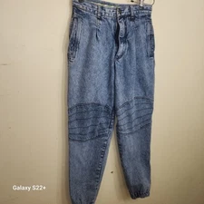 Vintage Bugle Boy Mountain Patrol Acid Washed Cuffed Jeans 28x30