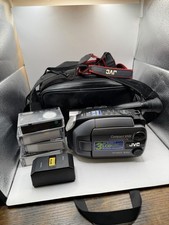 JVC GR-AXM300 Compact VHS Camcorder Bundle 44x Zoom Tapes Case Untested/parts