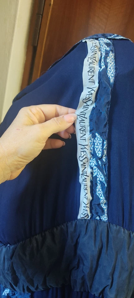 Vestido a medida vintage años 80 Yves Saint Laurent para mujer Foto 2 de 4