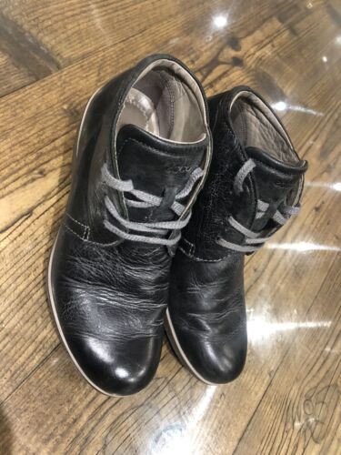 ECCO TAGLIA 3 EU 36 US 5 STIVALETTI PELLE NAVY ZEPPA 2” FODERA GRIGIA COMODI - Foto 17 di 19