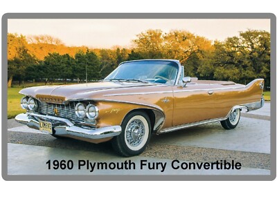 1960 Plymouth Fury Convertible Auto Car Refrigerator / Tool Box Magnet 