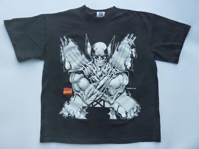Rare Vintage 1994 90s Marvel Wolverine Comic Image Mega Print T Shirt Graphic XL