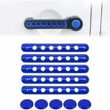 5pcs Blue Door Grab Handle Cover Button Knob Trim for 2007~2018 Jeep Wrangler JK