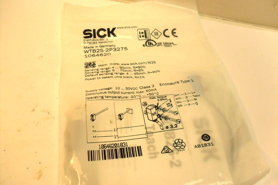 SICK WTB2S-2P3275 -  1064620 Sealed Factory Bag - Image 3 of 3