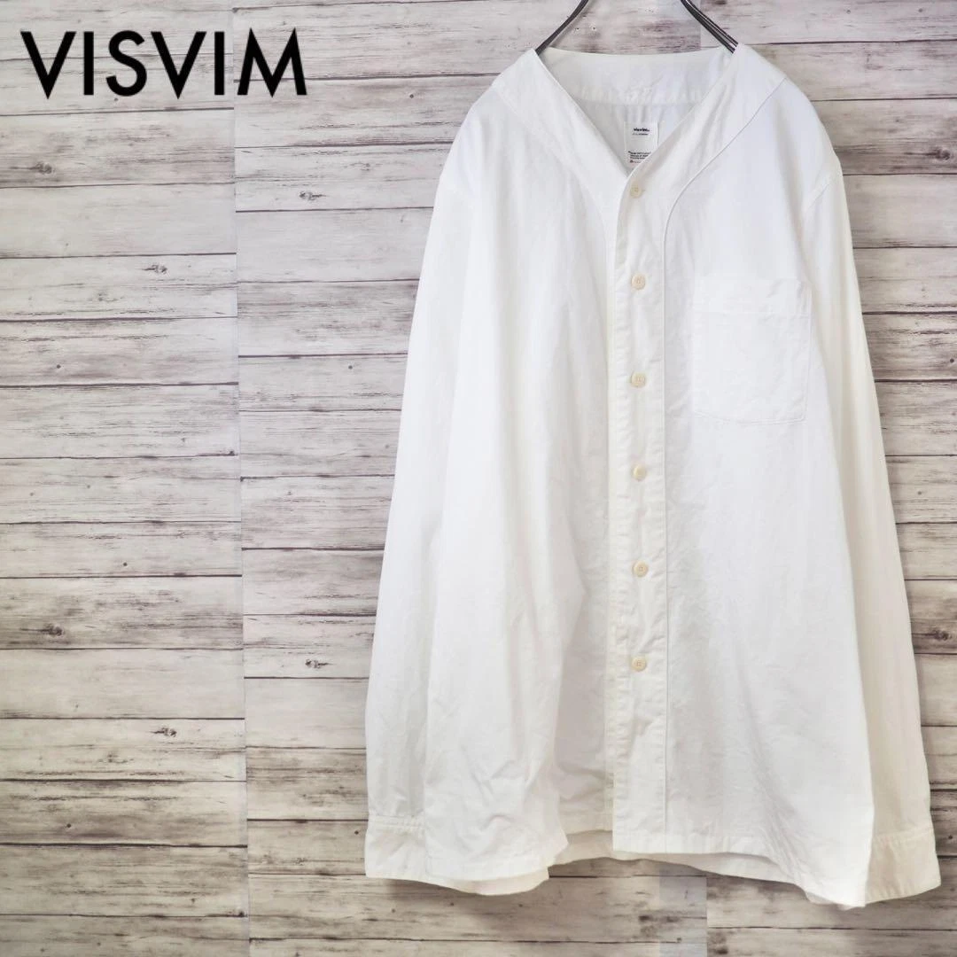 VISVIM 17AW Free Edge Shirt Baseball white cotton second hand size L