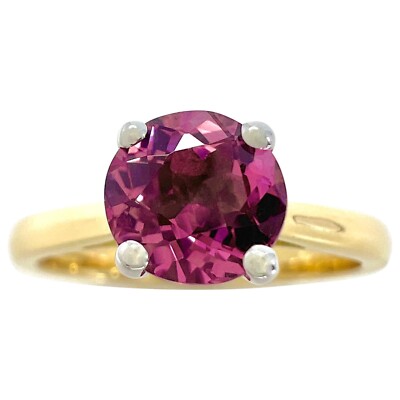 Solitärring 1,03 kt lebendiger rosa Mahenge Spinell Rundschliff 18 kt Gelbgold