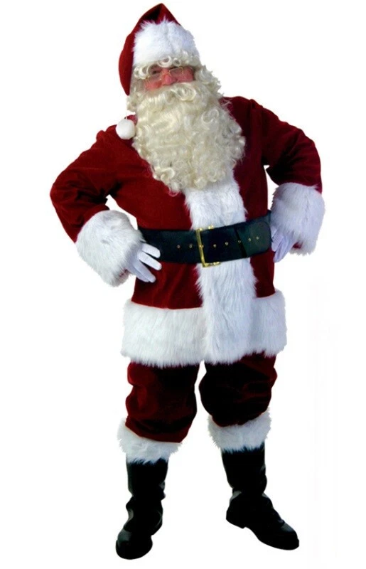 Feliz Navidad Papá Noel Disfraz Traje Conjunto de 5 piezas Adulto Juegos con disfraces Fiesta Conjunto Regalo Foto 3 de 4