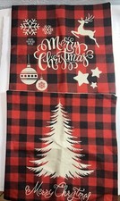 Christmas Pillow Covers X2 17x17 Inches - No Stuffing- Farmhouse Country NWOT