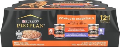 Purina Pro Plan Grain Free Wet Dog Food Variety Pack - Chicken & Turkey (12x13oz