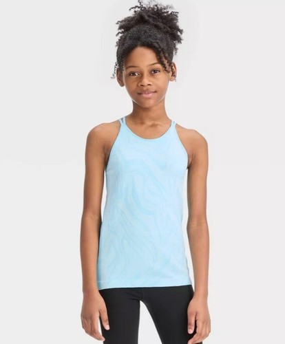 Camiseta sin mangas azul sin costuras All In Motion para niñas talla XL 14 - Imagen 2 de 6