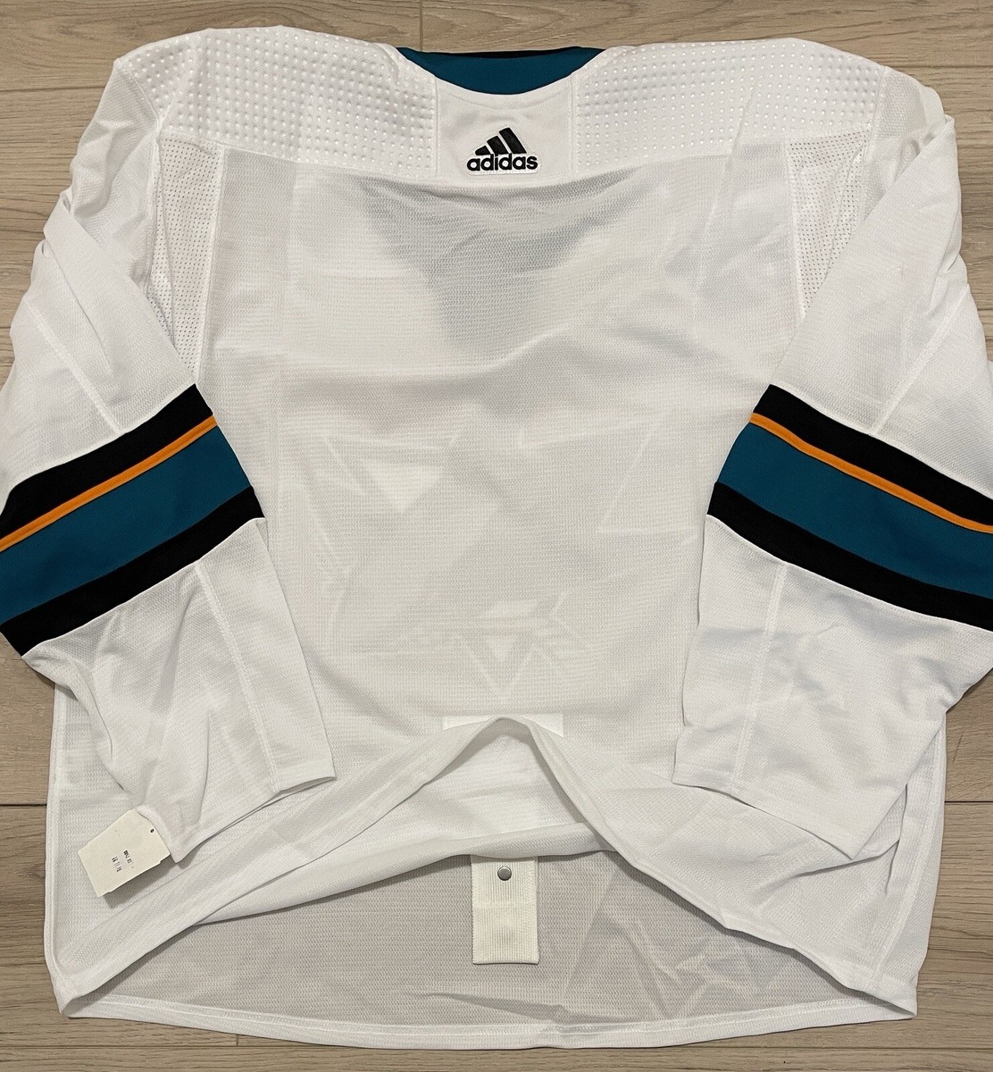 NEW Adidas MiC San Jose Sharks 2018-19 Road White Team Issue