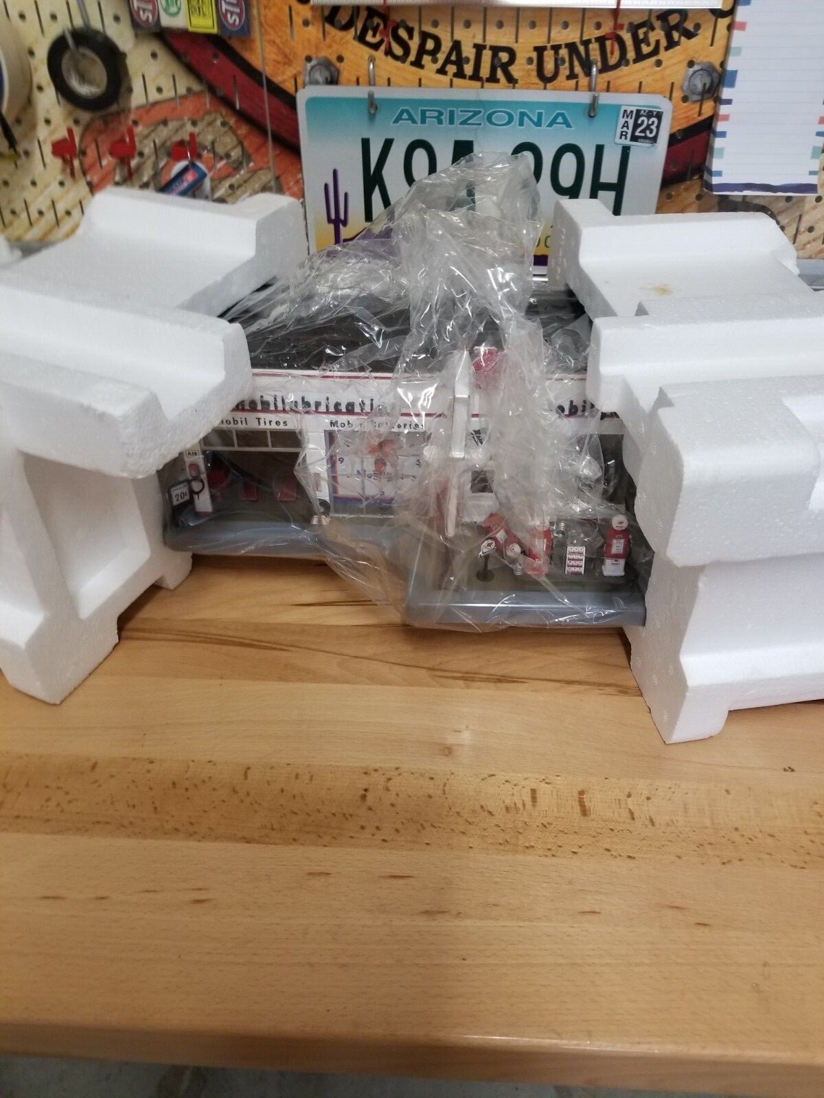 Vintage Danbury Mint Mobil Gas Station Bundled with Authentic Vintage