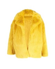 Diane Von Furstenberg Coat In Yellow Faux Fur Intm