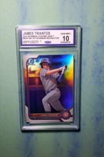 Graded Gem 💎 Mint 10 2022 rookie Bowman Chrome Draft Refractor JAMES TRIANTOS