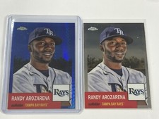 2022 Topps Chrome Platinum Randy Arozarena #159 Blue Hyper Prism + Base TB Rays 