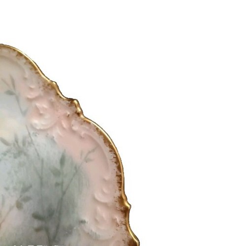 Limoges Vittorian 2 piatti artistici dipinti a mano uccellini rose c.1900-1910AKCDantico oro rosa - Foto 15 di 18