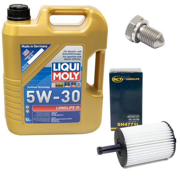 MotoröL Set 5W-30 5 Liter + ÖLfilter Sh 4771 L + Schraube FüR Audi Mitsubishi Vw-image