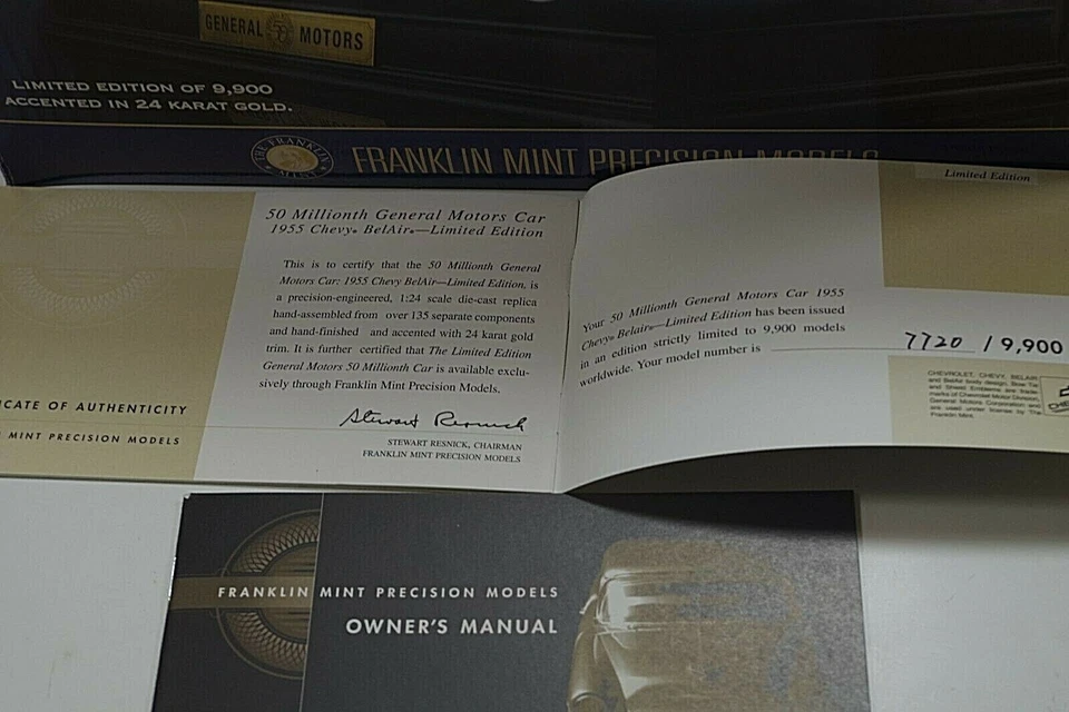 Chevrolet Golden Bel Air 1955 Franklin como nuevo escala 1:24 casi nuevo estado Le 7720/9900 Foto 2 de 4