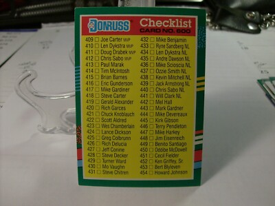 1991 Donruss Baseball  #600c - Checklist 409-506 CL, VAR  91-670