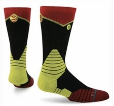 Stance NBA Fusion 559 Logo Crew Atlanta Hawks Basketball Socks Size Large