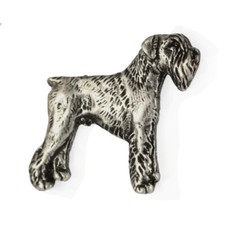 Schnauzer  - Versilberte Hundebrosche, elegante Anstecknadel, Jackenreversschmuc