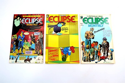 ECLIPSE COMICS MONTHLY Comic Book Lot 1-3 Run from 1983