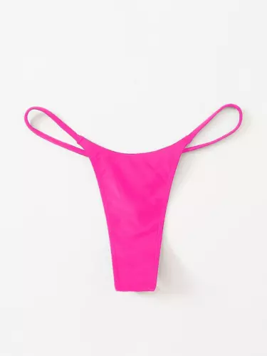 Women's Hot Pink Cute Sexy Swim Swimwear Cheeky G-String Thong Bikini Bottoms