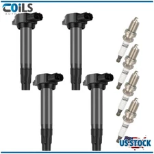 Ignition Coils & Spark Plugs Set Fits Mitsubishi Lancer 2.0L 2.4L l4 2008-2015