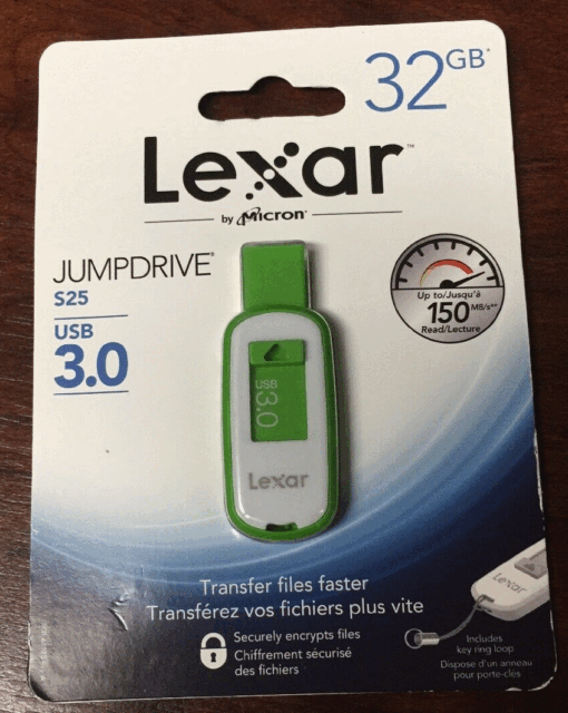 Lexar JumpDrive S25 32GB USB 3.0 Flash Drive Green LJDS25-32GABNL