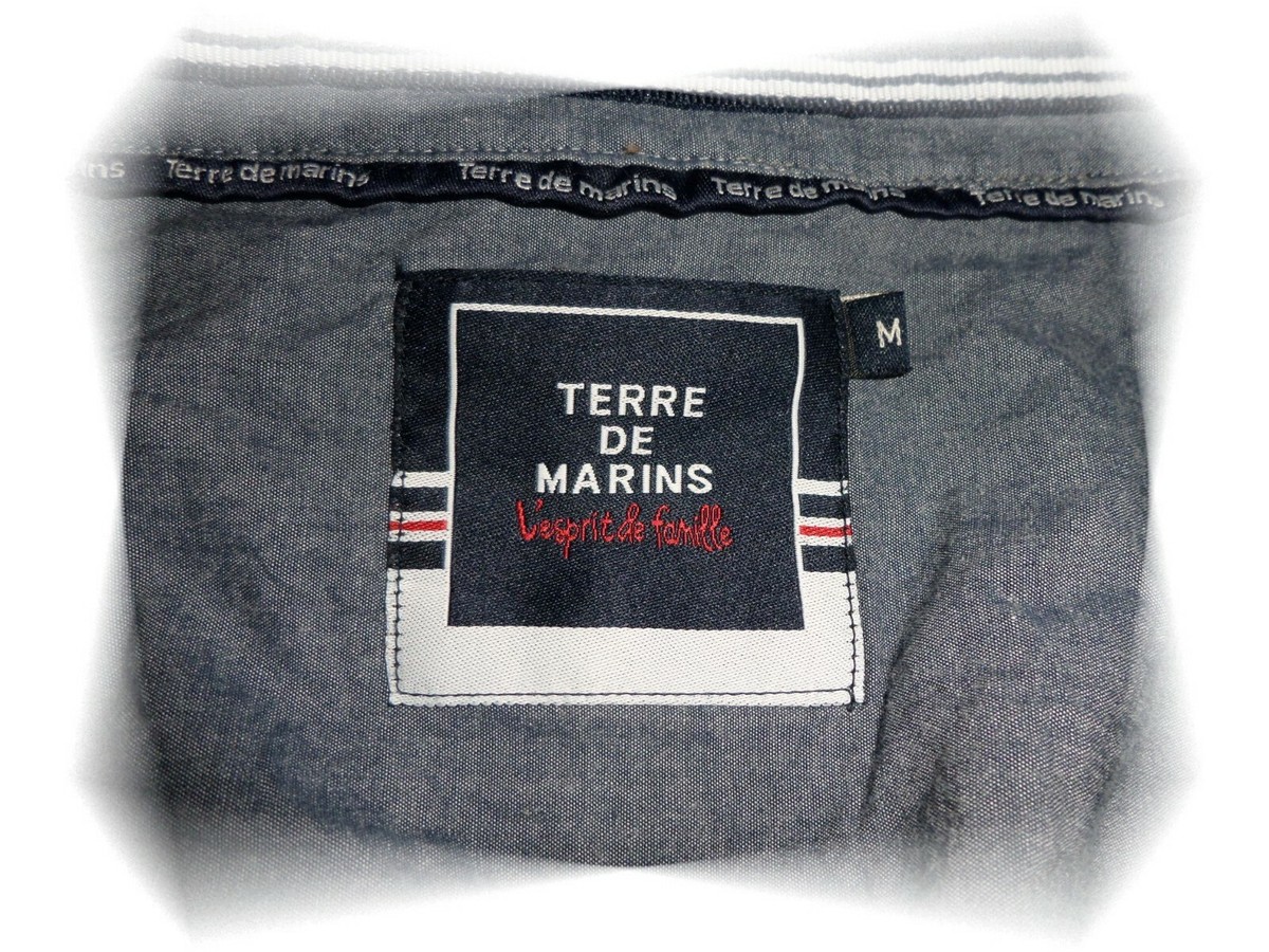 Chemise à Carreaux Rouge Bleu Marine Terre De Marins - Taille M - Coton - Occasion Très Bon état