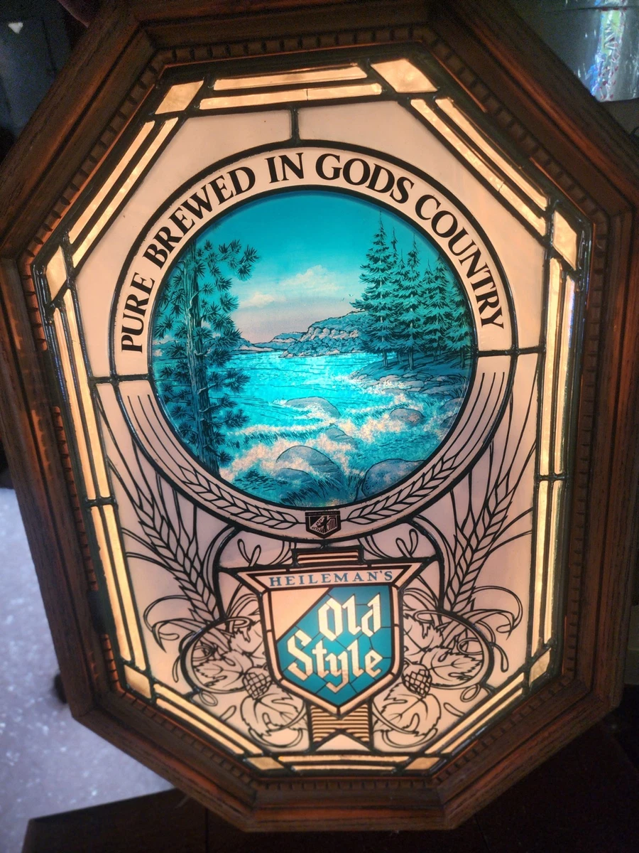 ヴィンテージ　1978年ヘイマンズ　オールドスタイルビール　ステンドグラス時計 Heilemans Old Style Beer for sale | eBay