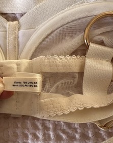 Bordelle Signature Shelf Wired Mesh Quarter cup Gia Bra - Medium Cream Bondage