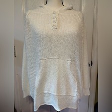 POL Cream Knit Sweater with Button Accents