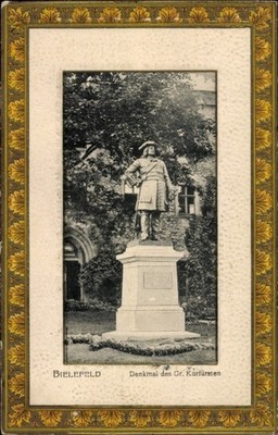 Embossed mat postcard Bielefeld in North Rhine-Westphalia, monument... - 11184593