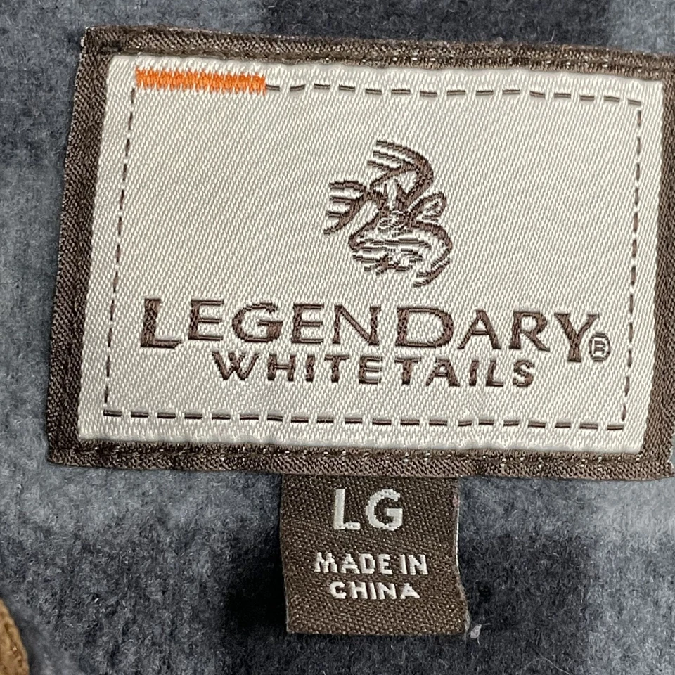 Legendary Whitetails Button Down Flannel Plaid Shirt Mens Large Grey & Black - Image 3 of 4