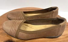 Clarks Sara Erin Flats Womens 7 M Brown Cushioned Comfort Slip On Shoes