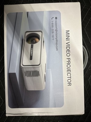 Vizony DP04 Mini Projector White Portable LCD Video Projector Open Box
