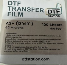 DTF Transfer Film sheets- 197 Sheets. 13 X 19