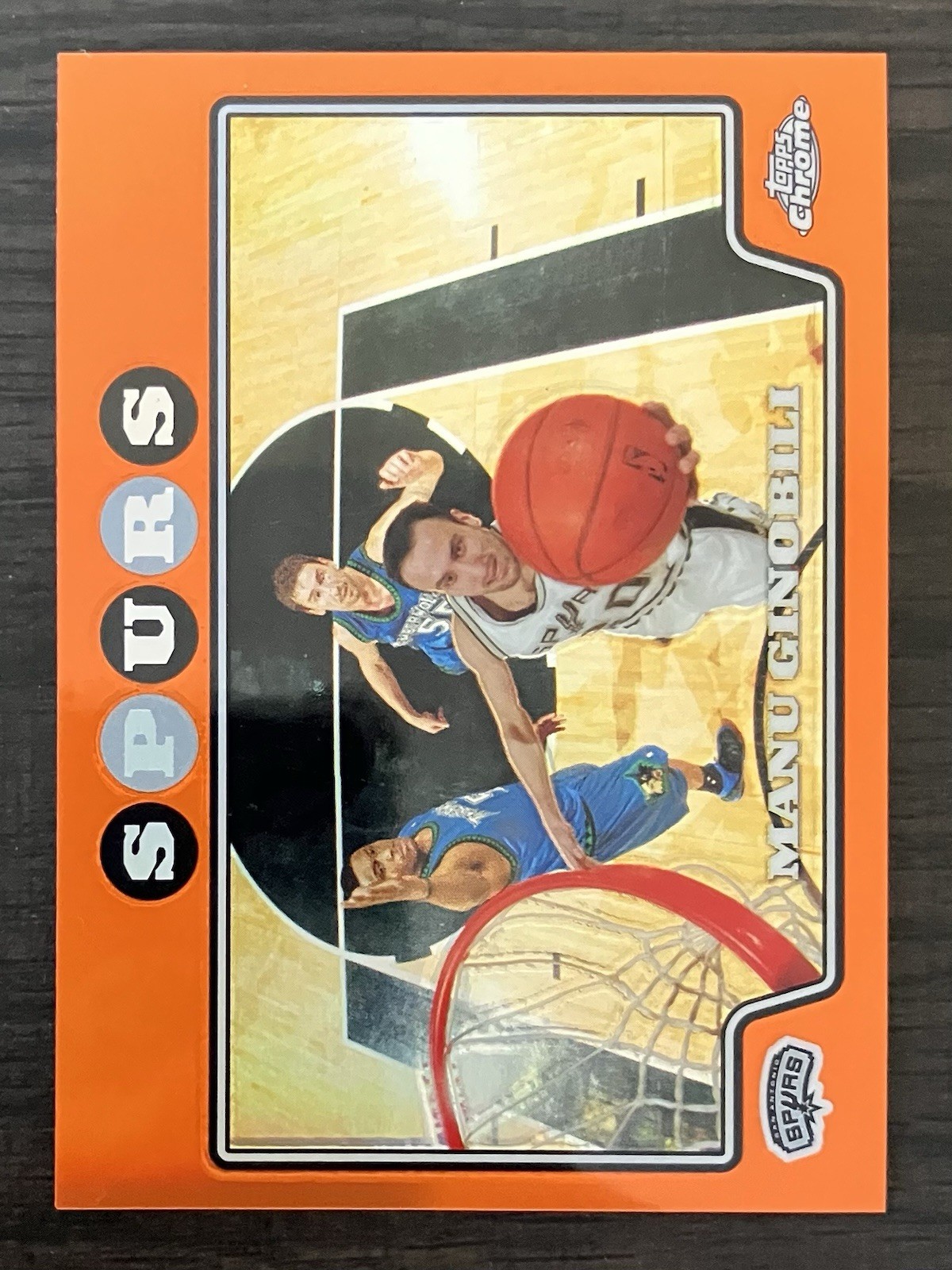 2008-09 TOPPS CHROME MANU GINOBILI ORANGE REFRACTOR #208/499 SAN ANTONIO SPURS