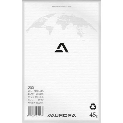 Aurora Kladblokken kartonnen rug kop gelijmd 13,5x21cm blanco
