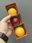 VINTAGE GERMANY BAKELITE BILLIARD 3 BALL SET IN ORIGINAL BOX