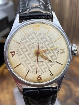 Almaz 2809A Double Adjustment Vintage Original Rare Soviet Watch 1960s #9359