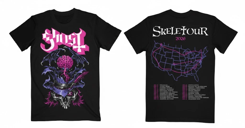 The Band Ghost Skeletour World Tour 2026 Merch T-shirt