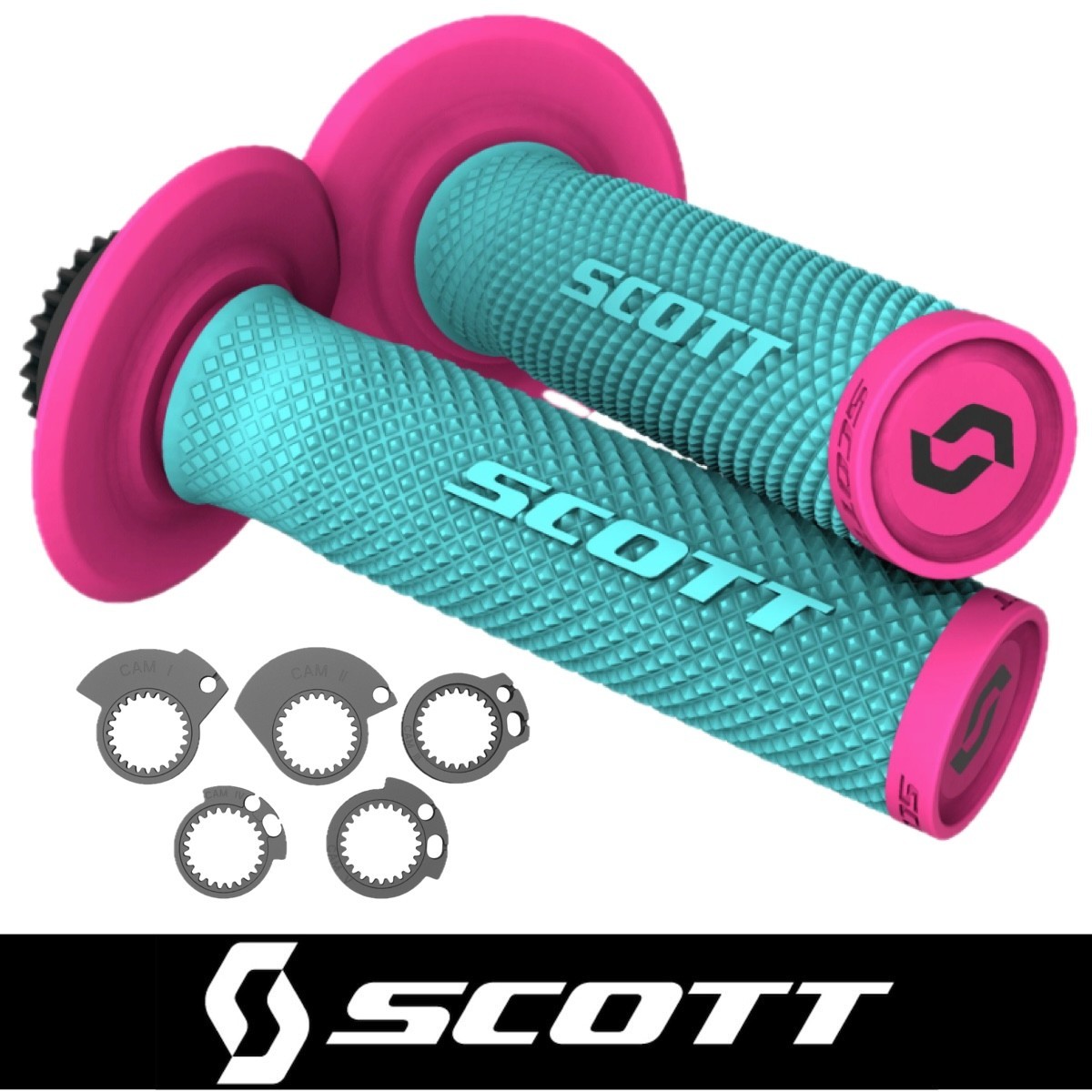 2 x LOCK ON MX Motocross Grips - Scott SX II Anti-Vibration Motocross Grips Pink
