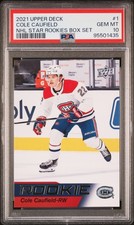 2021 UD NHL STAR ROOKIES BOX SET #1 COLE CAUFIELD PSA 10