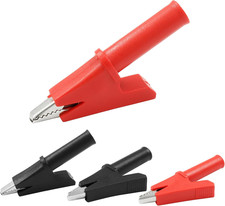 4Pcs Insulated Alligator Clips, Heavy Duty Alligator Clamps, 30A Nickel Plated C