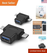 2-Pack OTG USB 3.0 to Micro USB  Type C Adapter - Fast Data Sync Convenience