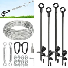 30 Inch Ground Anchors Heavy Duty, Screw-in Shed Tie Down Anchor Kit with Gal...