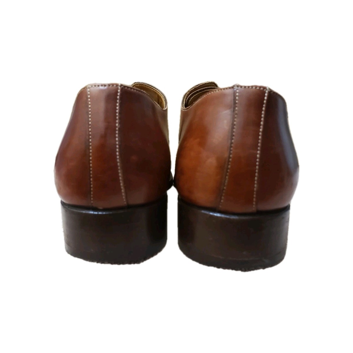 Santoni Shoes Mens 8.5 D Brown Leather Dress Lace Up Oxfords  display picture 2